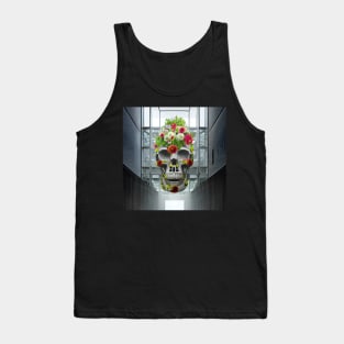 Skull flowers courtyard Tank Top